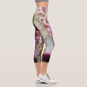 Leggings Capri Nubes Fractal Stormy de frambuesa