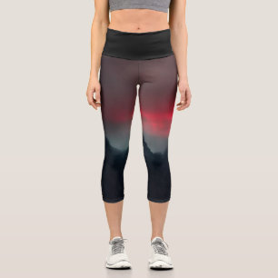 Leggings Capri Nubes, niebla y montañas ardiendo