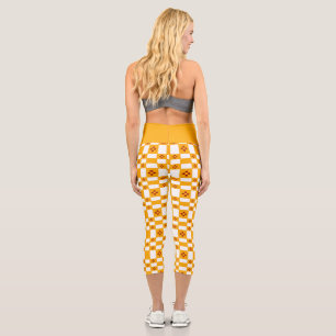 Leggings Capri Nuevo México Zia Cuadrados blancos rojos amarillos
