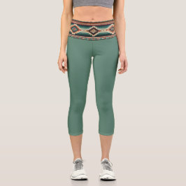 LEGGINGS CAPRI “OAXACA BAND/MOSS” DE CADERA ALTA