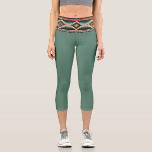 LEGGINGS CAPRI “OAXACA BAND/MOSS” DE CADERA ALTA