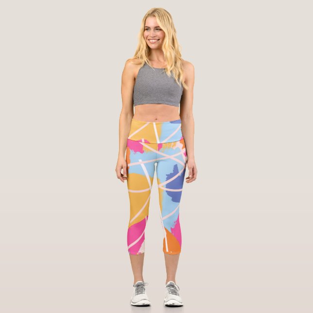 Leggings Capri obra de arte abstracta (Anverso)