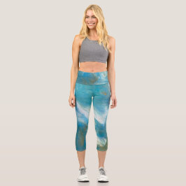 Leggings Capri Océano azul 1 Capris de alta vaticinación