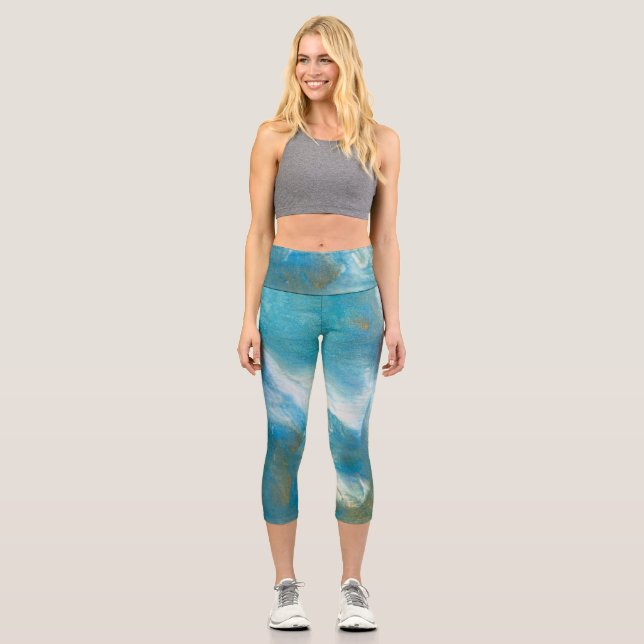Leggings Capri Océano azul 1 Capris de alta vaticinación (Anverso)