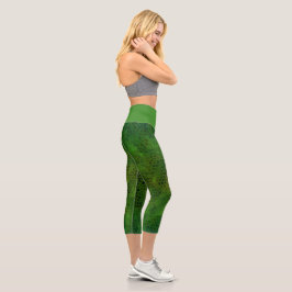 Leggings Capri Ocultar el dinosaurio verde