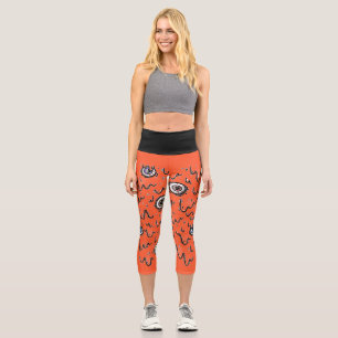 Leggings Capri Ojo de Halloween Drip Espeluznante 
