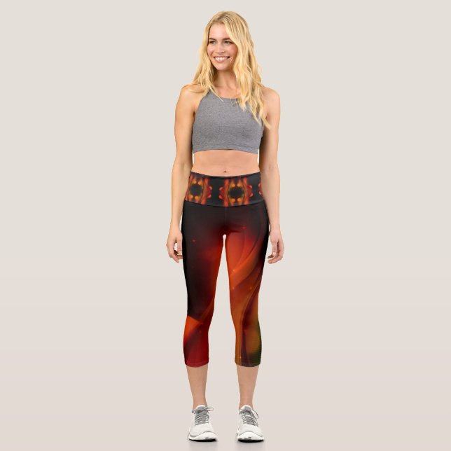 Leggings Capri Ola de incendios (Anverso)