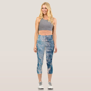 Leggings Capri Olas azules del océano