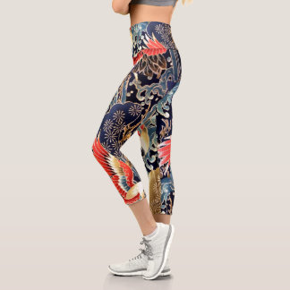 LEGGINGS CAPRI OLAS DE GRIPE VOLANDO,FLORES DE PRIMAVERA FLORES D