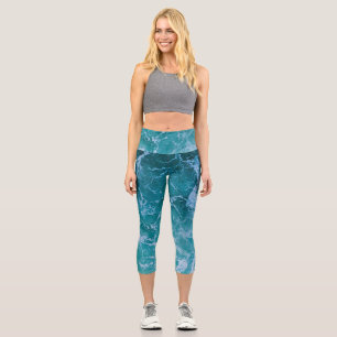 Leggings Capri Olas profundas del océano azul