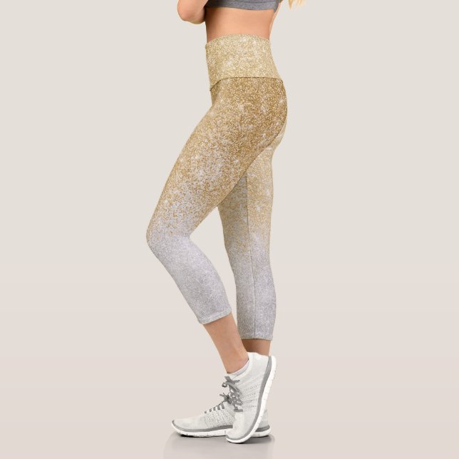 Leggings Capri Ombre Luxury Design Purpurina Gold y Silver (Izquierda)