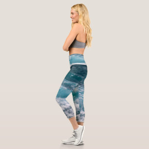 Leggings Capri Onda del Océano Atractiva Estampado Deportivo Mode