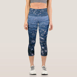 Leggings Capri Ondas espumosas en aguas azules profundas