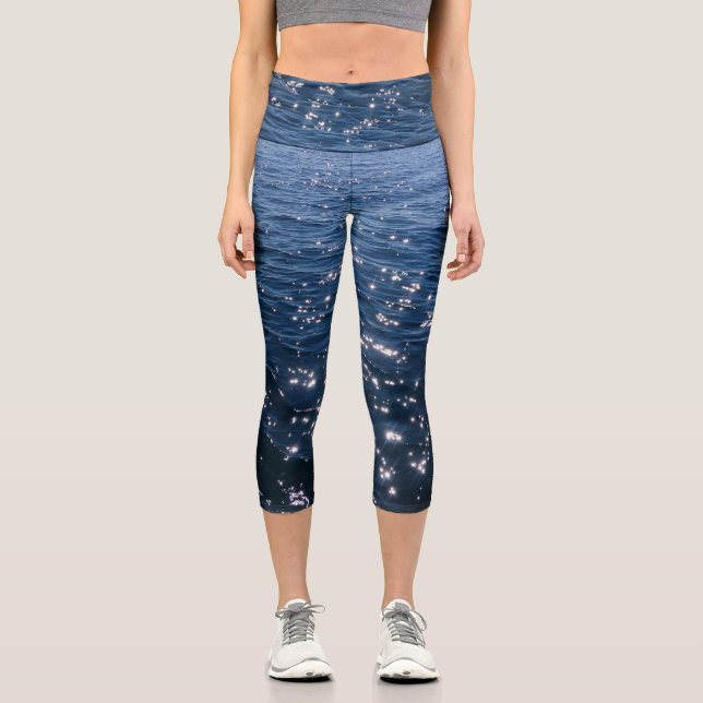 Leggings Capri Ondas espumosas en aguas azules profundas (Anverso)