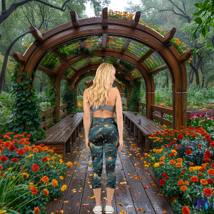 Leggings Capri Ondas estelares: Flujo cósmico y diseño nocturno e
