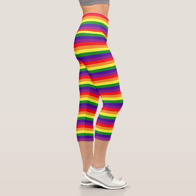 Leggings Capri Orgullo arcoiris 6 bandas de color Orgullo gay (Derecha)