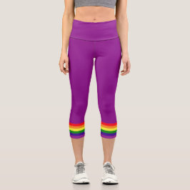 Leggings Capri Orgullo de raya de color púrpura 6
