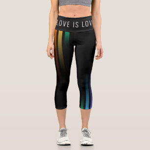 Leggings Capri Orgullo del patrón arco iris abstracto degradado