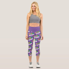 Leggings Capri Orgullo LGBTQ El amor gana el púrpura arcoiris
