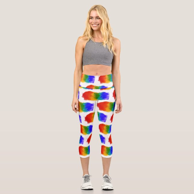 Leggings Capri Orgullo moderno de SlipperyJoe energía de salpicad (Anverso)