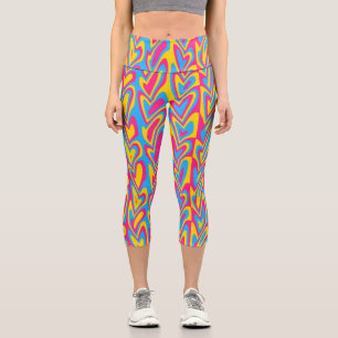 Leggings Capri Orgulloso Pansexual Groovy Trippy Squiggly Quirky