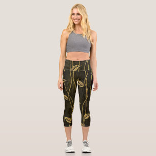 Leggings Capri Oro y negro: deja textura 3D.