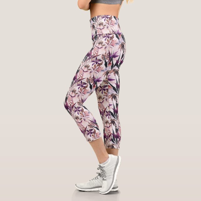 Leggings Capri Orquídeas Púrpura (Izquierda)