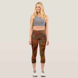 Leggings Capri Otoño Profundo Tierra Rica Abstracto