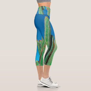 Leggings Capri Paisaje del desierto de África Naturaleza Cactus P