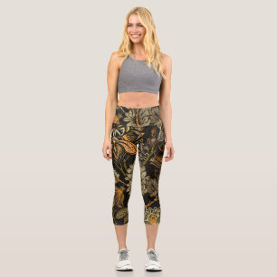 Leggings Capri Paisley floral india, patrón étnico sin fisuras.