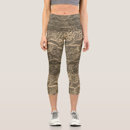 Leggings Capri Paisley High Waisted Capris