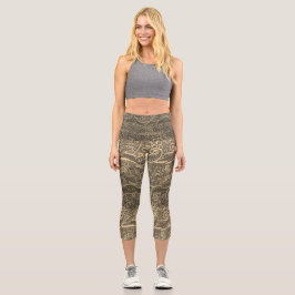 Leggings Capri Paisley High Waisted Capris