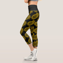 Leggings Capri Paisley High Waisted Capris
