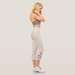 Leggings Capri Pájaro folclórico con encanto Pastel Boho
