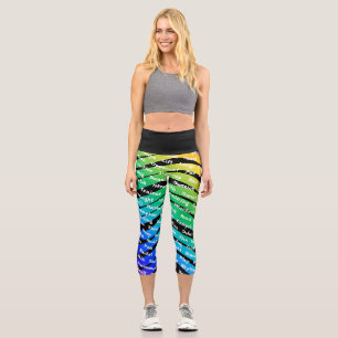 Leggings Capri Palabras atléticas y deportivas de ensalada en ras