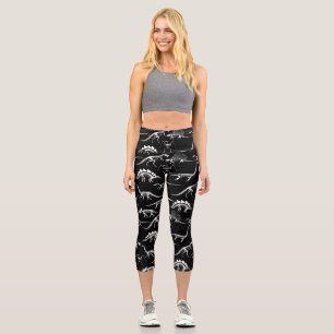 Leggings Capri paleontología halloween dinosaurios fósiles