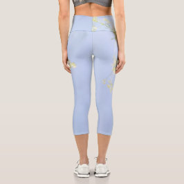 Leggings Capri Pálido Pastel Azul cielo azul Flores salvajes prad