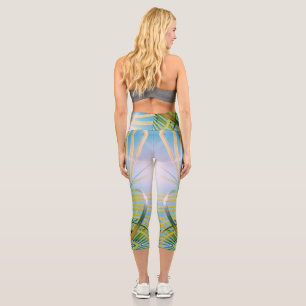 Leggings Capri Palm Tree de vibraciones positivas Sunny