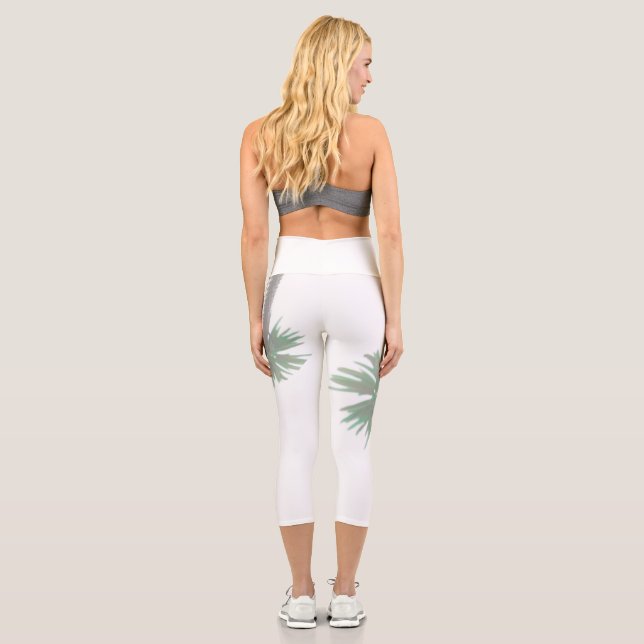 Leggings Capri Palm Tree Pastel Verde Tropical (Reverso)