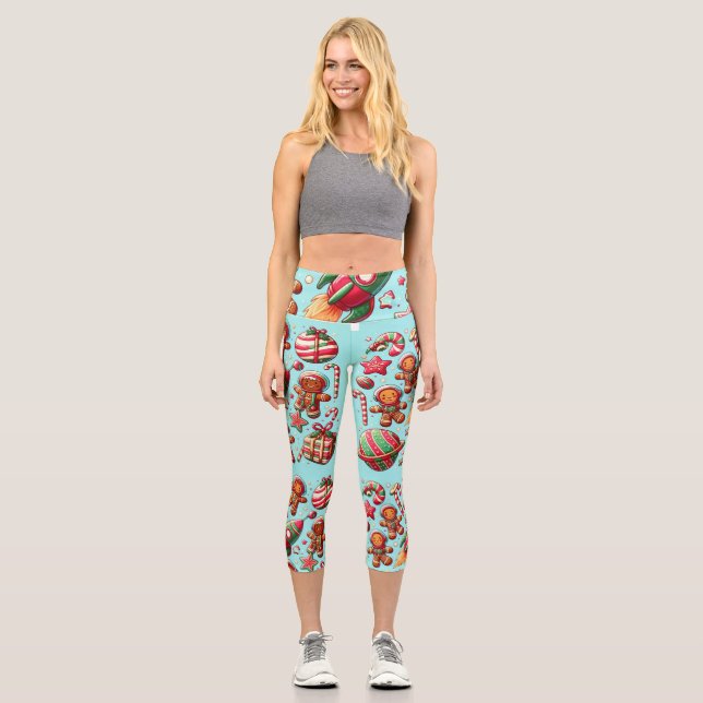 Leggings Capri pan de jengibre de Navidad suttle (Anverso)