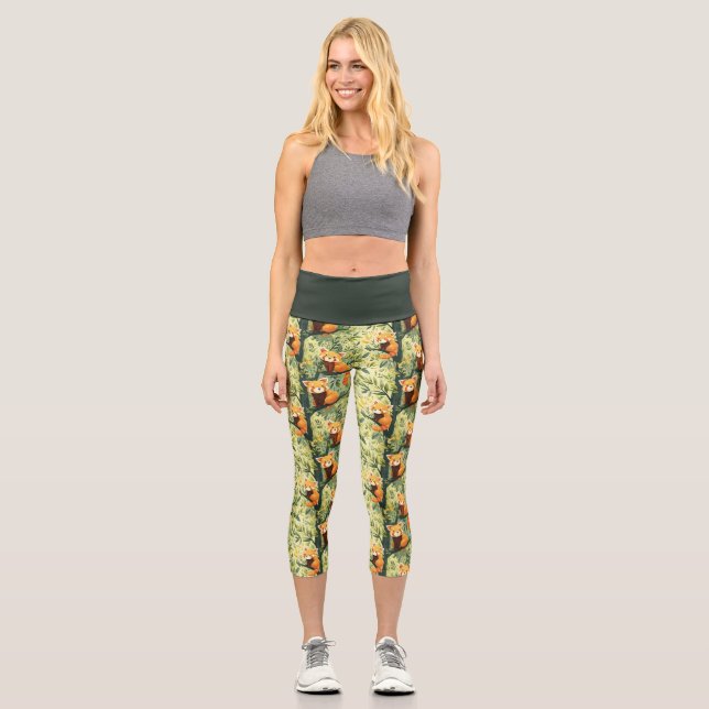 Leggings Capri Panda rojo (Anverso)