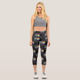 Leggings Capri Panel de colores del orgullo arcoíris urbano de Sl