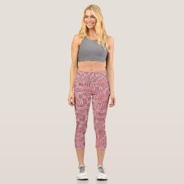 Leggings Capri Panel floral rojo