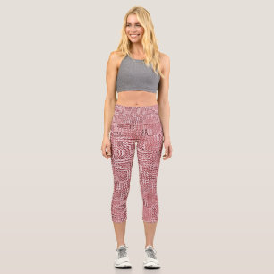 Leggings Capri Panel floral rojo