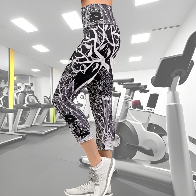 Leggings Capri Pantera negra en la jungla - dibujo a lápiz (Subido por el creador)