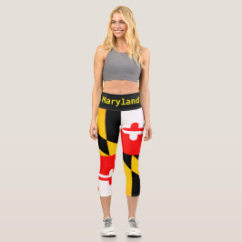 Leggings Capri Pants Yogi Pants, Maryland State Flag