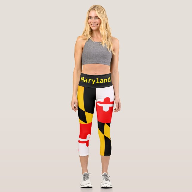 Leggings Capri Pants Yogi Pants, Maryland State Flag (Anverso)