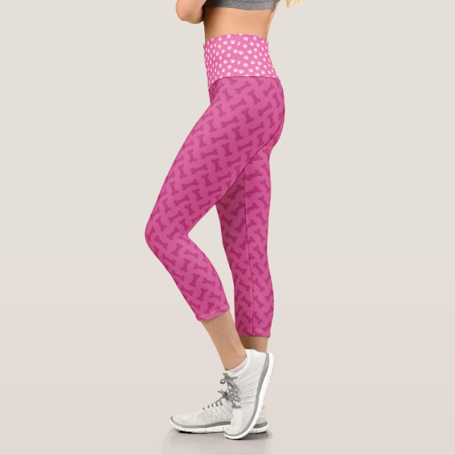 Leggings Capri Papas rosadas calientes y huesos (Izquierda)