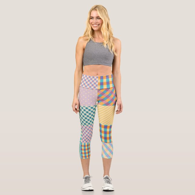Leggings Capri Papel de época: fondo textil sin costuras (Anverso)