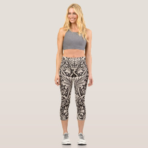 Leggings Capri Papel pintado floral de narciso William Morris